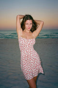 Strapless Floral Ruched Mini Dress