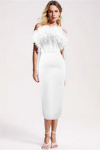 White Bandage Floral Slim Fit Elegant Party Dress