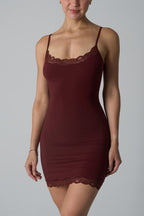 Stretchy Sleeveless Lace Slip Bodycon Dress