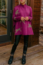 COZY AND KIND LEOPARD SLIT RELAXED SWEATSHIRT