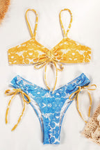 Chic New Color Print Halter Tie Back Bikini Sets