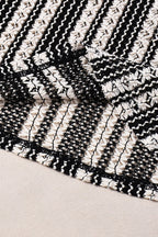 Striped Knit Elastic Flare Pants