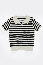By the Sea Black Striped T-Shirt