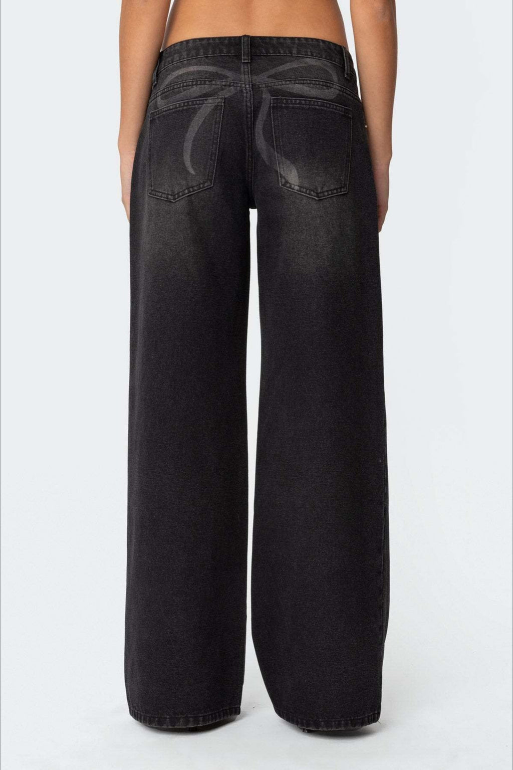 Loose Wide Leg Fashion Printed Denim Jeans