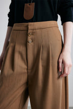 Relaxed Straight Wool Twill Multi Match Suit Pants