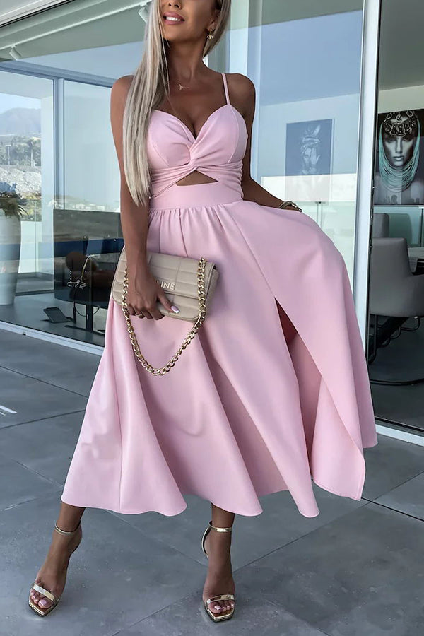 Genoveva Effortless Midi Dress with Cut Out Pockets Designer Edit