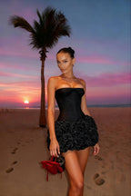 Strapless Floral Mini Dress