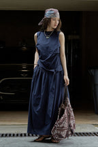 Pleated Tie Strap Lightweight Boho Dress