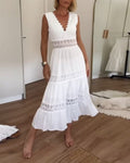 Sol Premium V Neck Lace Tank Top Dress Wardrobe Essential