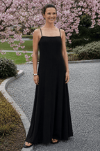 Cotton Panel High Waist Maxi Slip Dress