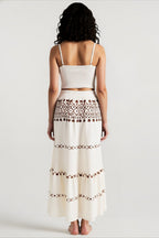 Bohemian vacation positioning printed beach women's suit, fringed w...