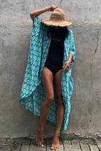 Hidden Island Boho Printed Kimono Beach Cover-up