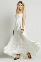 Backless Bohemian Beach Cotton Maxi Boho Dress