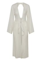 Emily Cotton Linen Blend Free Lace-up Backless Beach Cover-up