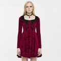 Gothic Bat Shaped Velvet Mysterious Mini Dress