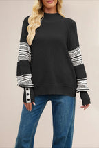 Colorblock Turtleneck Knit Sweater