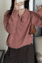 Slouchy Polo Style Sweater