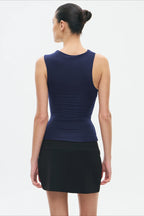 Twist Front Off Shoulder Sleeveless Solid Tank Top