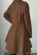 Waisted Dress Style Wool Blend Overcoat