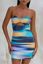 Gradient Sequin Sexy Off-the-shoulder Hollow Slim Mini Dress