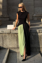 Draped Asymmetric Hem Tulip Skirt