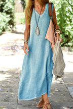 Solid Color Fashion Slim Long Dress