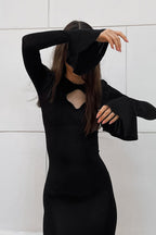 Hollow Out Bodycon Maxi Dress