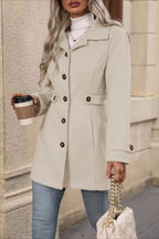 Midi Wool Blend Belted Notch Lapel Coat