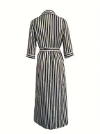 Verónica Chic Striped Maxi Dress Elevated Occasion Wear