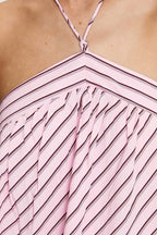 Striped Halter Backless Chic Mini Dress