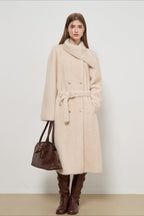 Luxe Faux Fur Tweed Long Elegant Lady Overcoat