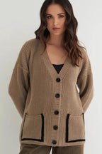 Color Block Pocket Cardigan