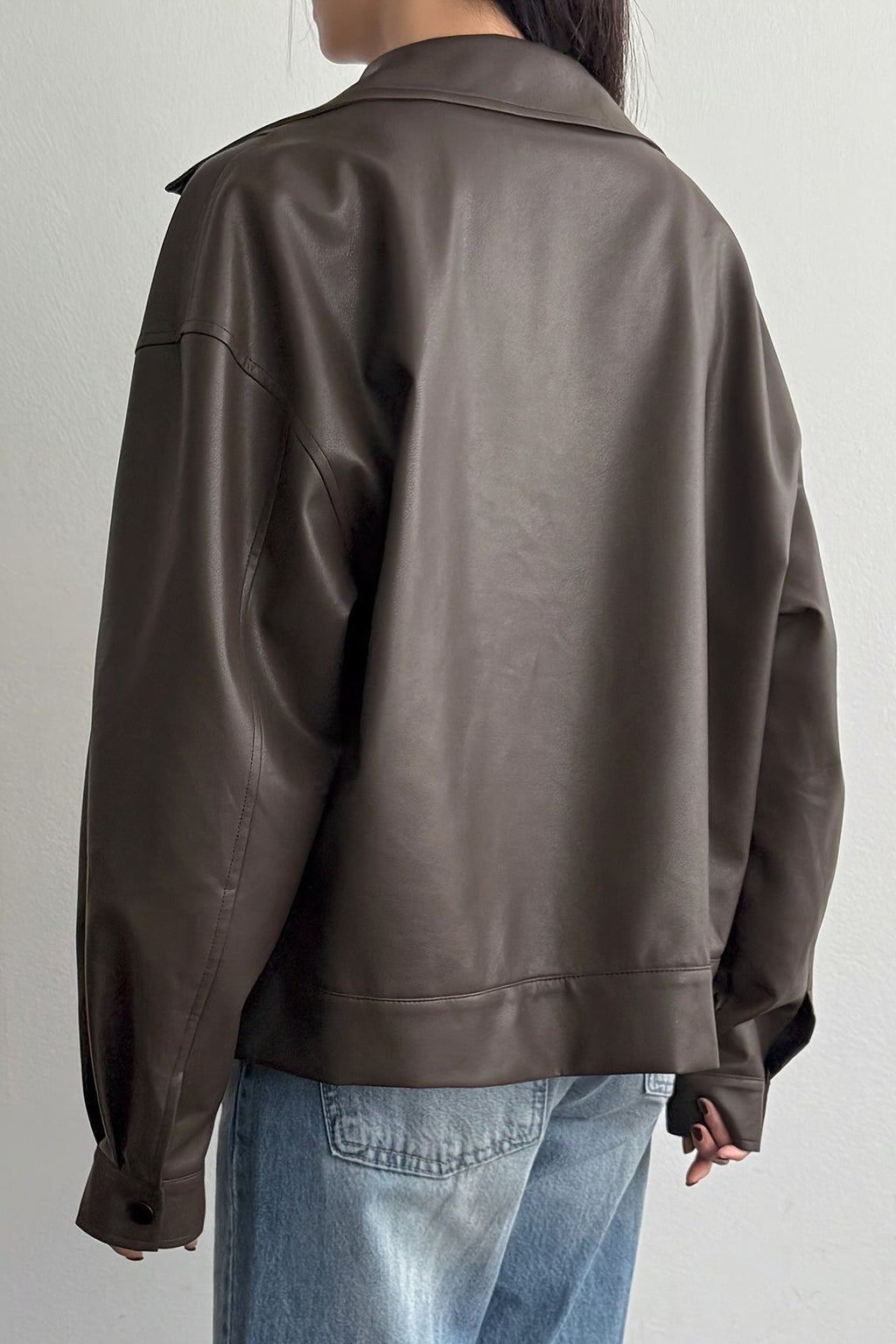Relaxed Fit Motorcycle Style Jacket