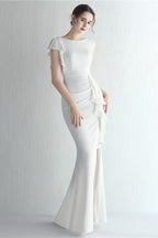 Glitter High Neck Mermaid Slit Formal Dress