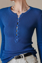 Slim Fit Ribbed Knit Top