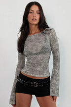 Animal Print Lightweight Loose Sexy T-Shirt Blouse