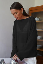 Sheer Mesh Lace Knit Sweater