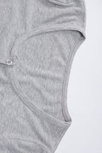 Sexy High Waist Buttoned Slim Cami Top