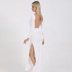 Poise Cotton Open Back Midi Dress White FINAL