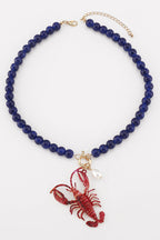 Fashion Lobster Holiday Earrings and Necklace