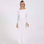 Poise Cotton Open Back Midi Dress White FINAL