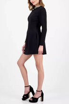 Women's Delphi Embellished Long-Sleeve Mini Dress