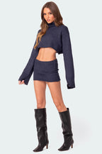 Cropped Loose Fit Knit Sweater