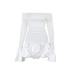 Frostene Off Shoulder Mini Dress White