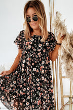 Feels Right Floral Print Short Sleeve Mini Dress - 3 Colors