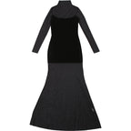 Velvet Crush Sheer Dress Black