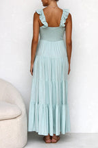 Marilyn - V - neck maxi dress with ruffle