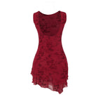 Beverly Mini Dress Maroon