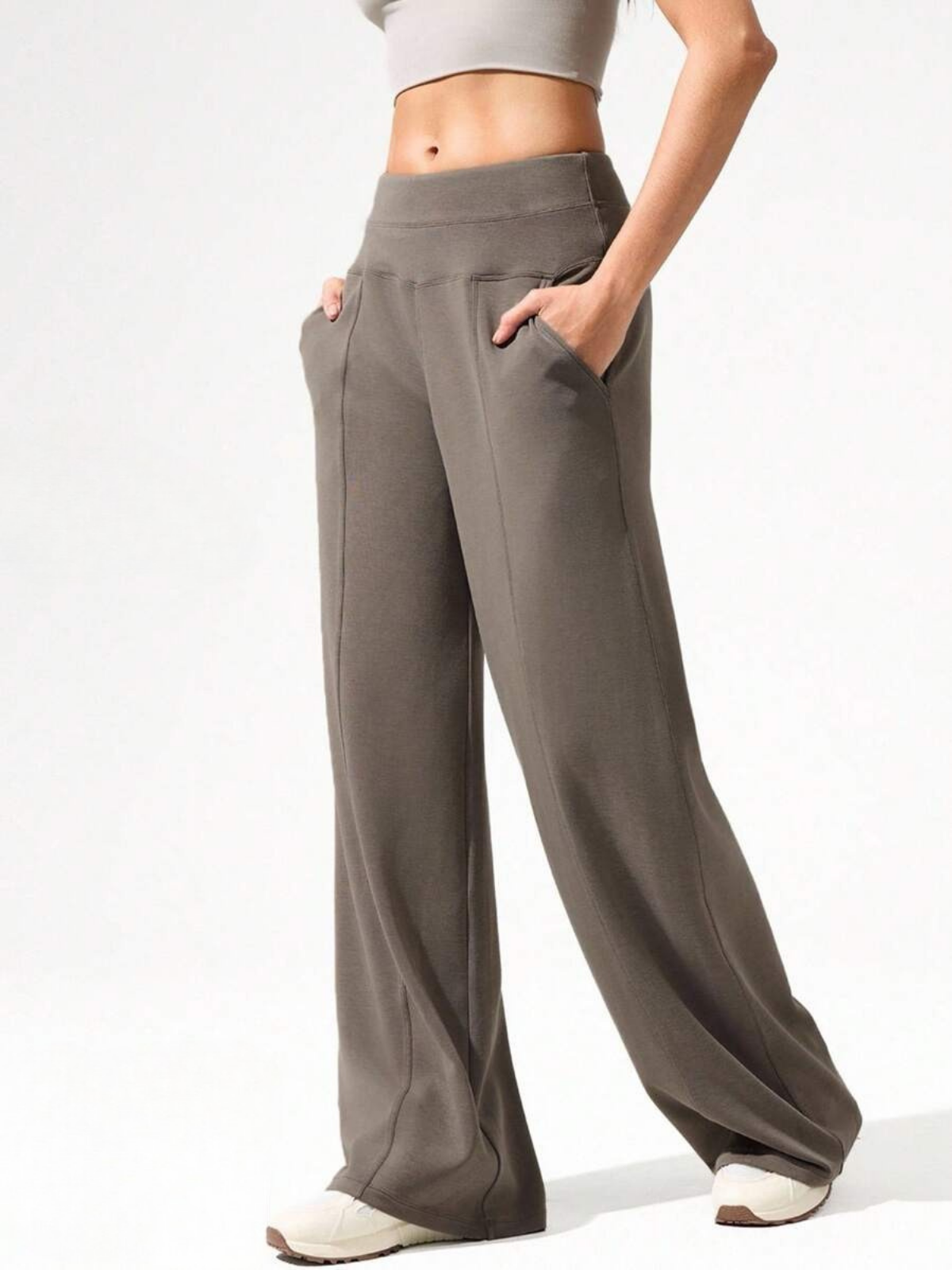 Modal Silk Wide Leg Lounge Pants High Waist With Pockets For Everyday Comfort And Style