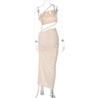 Delia Asymmetrical Dress Beige